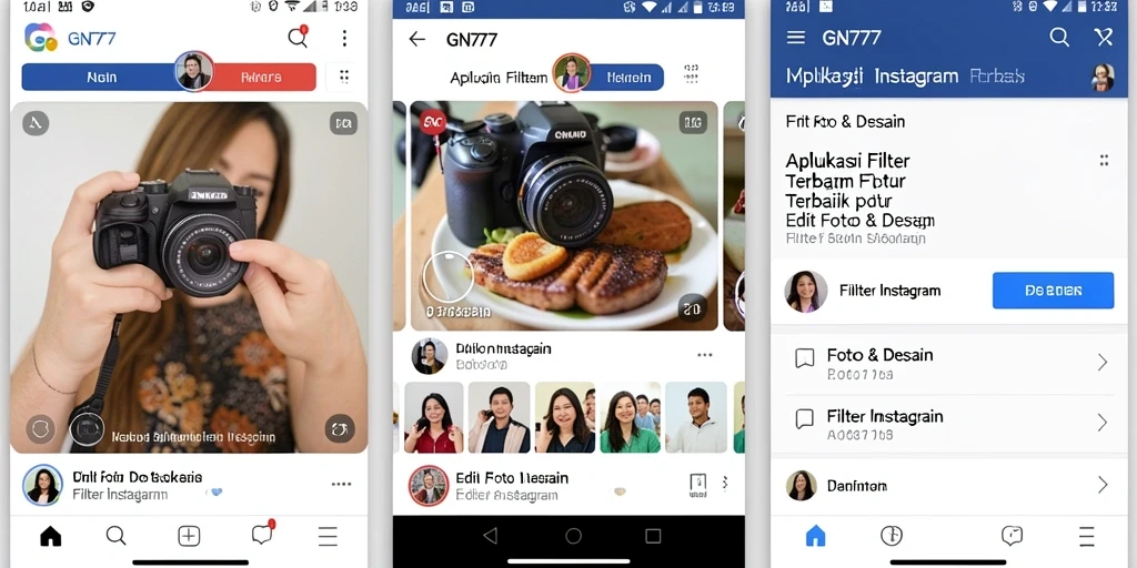 Antarmuka GN777 yang intuitif untuk aplikasi Filter Instagram.