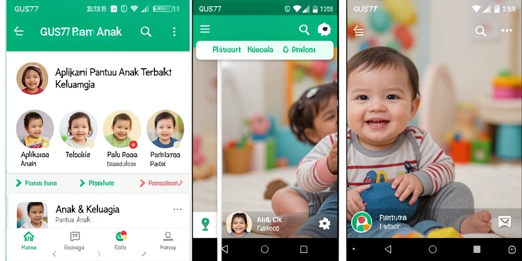 Tampilan antarmuka GUS77 yang intuitif untuk pantauan anak.