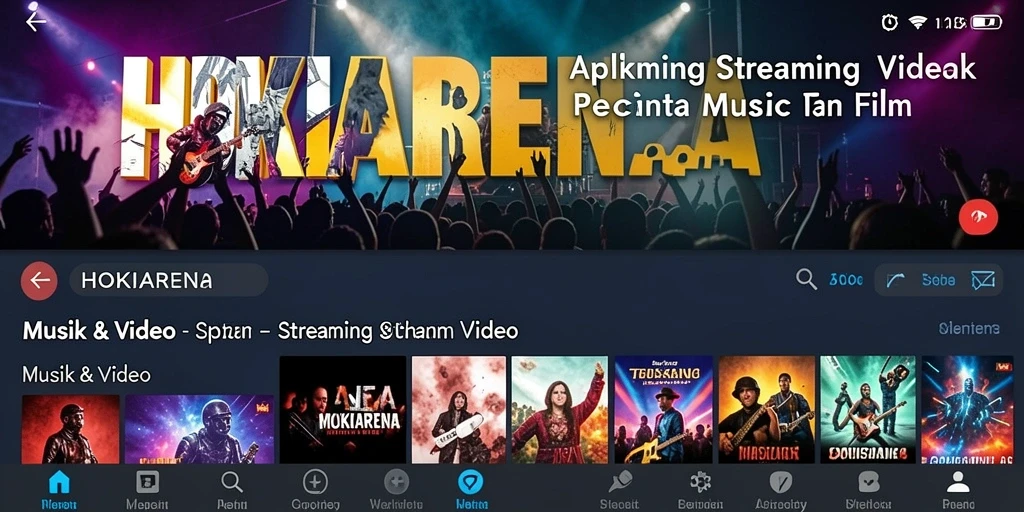 Tampilan antarmuka HOKIARENA yang sederhana dan elegan untuk streaming video.