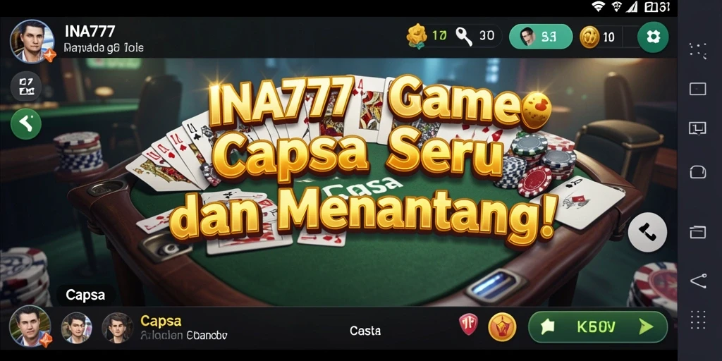 Tampilan antarmuka INA777 menampilkan permainan Capsa yang menawan.