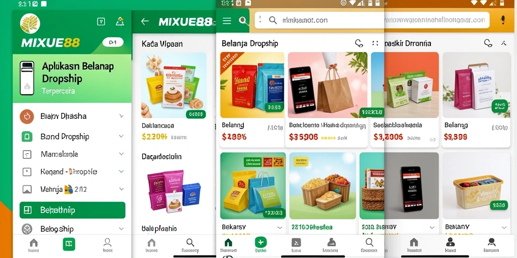 Tampilan antarmuka aplikasi MIXUE88 untuk Dropship yang memudahkan pengguna.